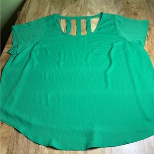 Torrid Green Panel Open Back Short Sleeve Top Blouse Womens Plus Size 4X